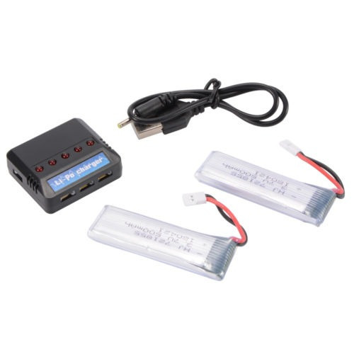 2pcs 3.7v 500mah Li-po Batería + Cargador Para Jjrc H37 Wlto