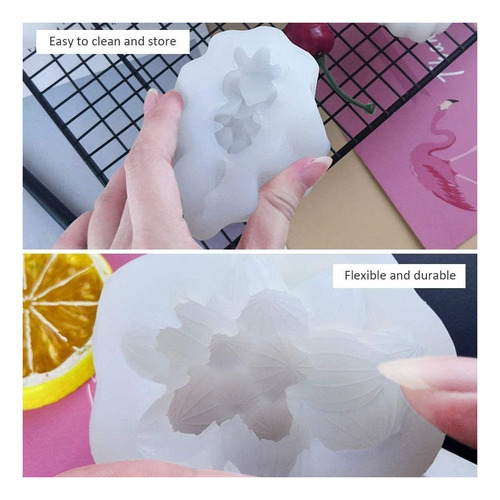 6 Moldes De Silicone Suculentos E Moldes De Resina De Flor D