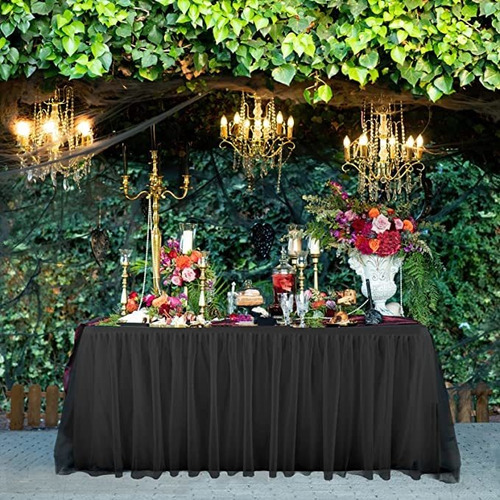 Mantel Negro Falda De Mesa Para Fiesta Boda Cumpleaños Banq