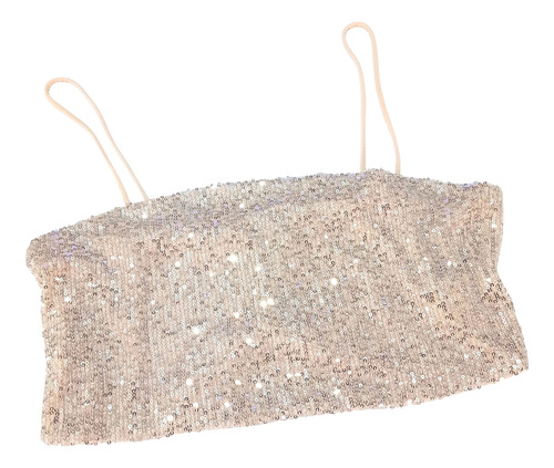 Top Corto Con Lentejuelas Y Breteles Finos Mujer Jennyfer
