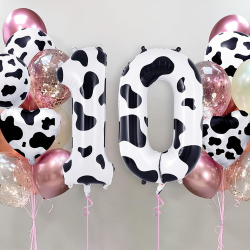 Globo Número Cero Cumpleaños Vaca Granja 40 Pulgada Cotillón