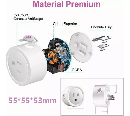 2pieza Enchufes Inteligentes Contacto Interruptor Wifi Alexa