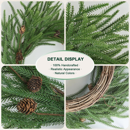 Corona De Pino De Navidad 50 A 56 Cm Para Puerta Delantera