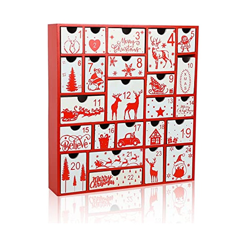 Advent Calendar With 24 Storage Drawers Countdown To Ch...