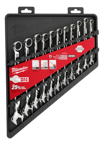 Juego De 11 Llaves Combinadas Metricas Milwaukee 48-22-9511