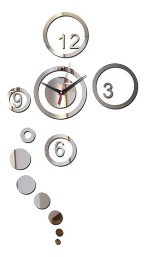 Reloj De Pared Diy Moderno Reloj De Pegatinas De Espejo 3d
