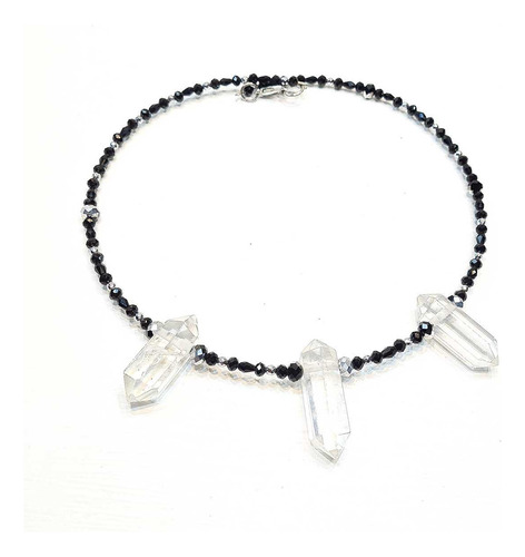 Choker De Cristal De Quartzo Translucido Atlante All Black