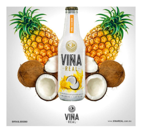 Pack De 4 Cooler Viña Real Piña Colada 330 Ml