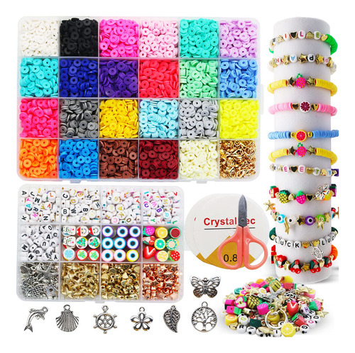 5300 Cuenta Surtida Para Niña Manualidad Pulsera Plana