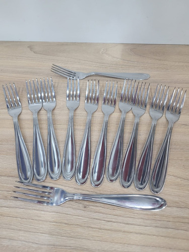 Kit 12 Garfos De Mesa Em Aço Inox Line Sl0206