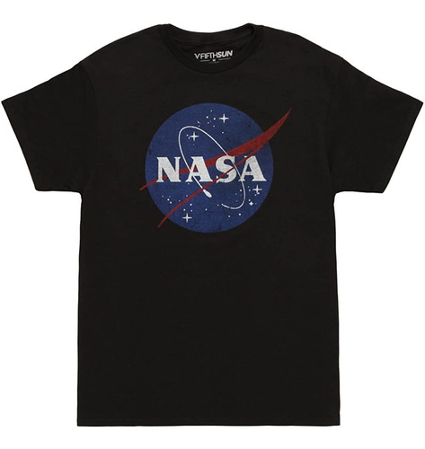 Nasa Logo Hombres Adulto Polera Gráfica Novedad Manga Cort