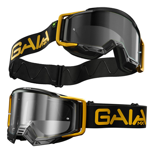 Óculos Gaia Lente Transparente Trilha Motocross Velocross Cor da armação Gold