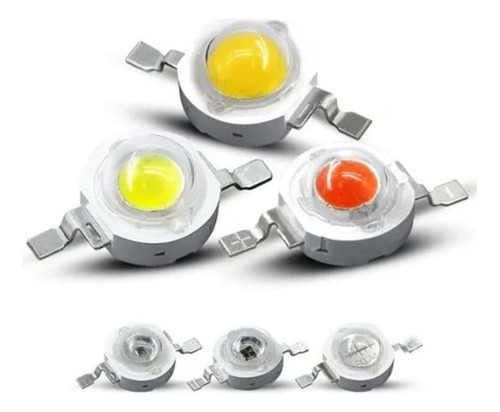 Chip Led 3w Branco Verde Azul Amarelo Vermelho 20 Unidades 3v