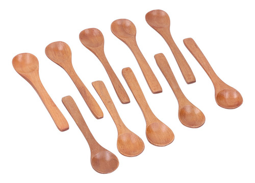Cuchara De Madera, 10 Piezas, Vajilla Infantil, Mini Condime