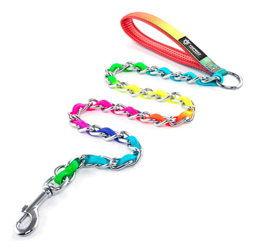 Cadena Para Perros Tspro Rainbow, A Prueba De Morder, Correa