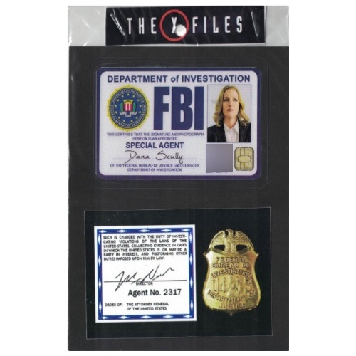 Credencial X Files Expedientes Secretos Fbi Archivos Serie