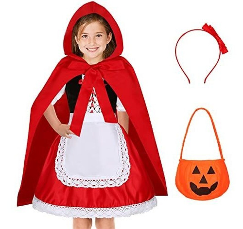 Disfraz Talla (3-4 Años) Para Niña De Caperucita Roja