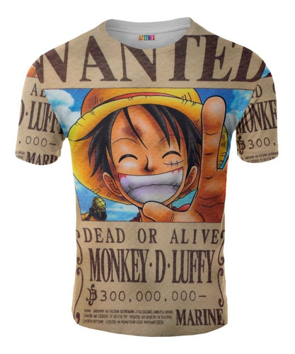 Remera Luffy Wanted One Piece Artemix Ax-0299 