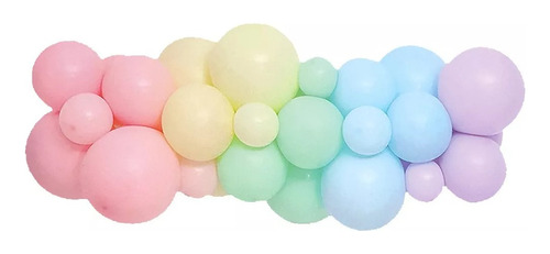 Arco De Globos Mini Chico Colores Pastel Rosa Celeste Lila 