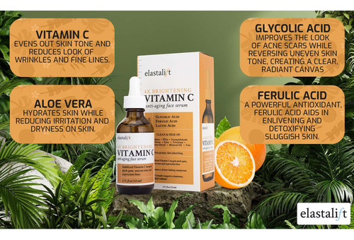 Protector Solar Facial Suero Facial Con Vitamina C Elastalif