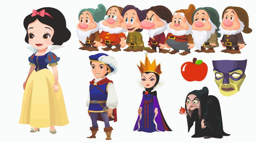 Papeles Digitales - Cute Blanca Nieves - Clipart Sin Fondo