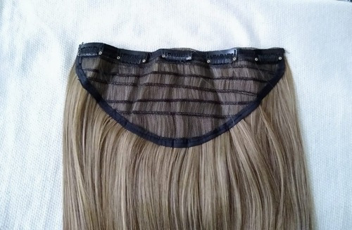 Aplique Cabelo Fibra Orgânica Loiro Mel Com Mechas Claras