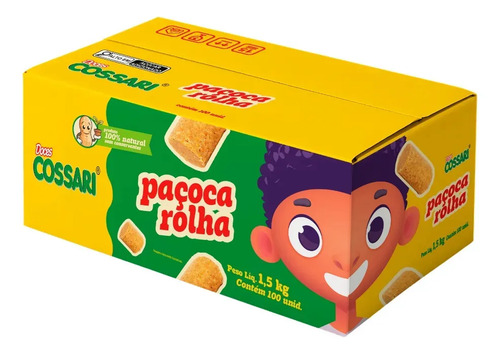 Paçoca Paçoquinha Rolha Cossari Caixa 100 Unidades 15g Cada