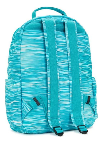Mochila Kipling Seoul Aqua Pool Estampado Cor Blue