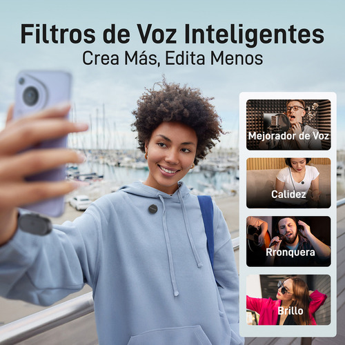 Maono Micrófono de lavalier inalámbrico con USB C, microfono inalambrico para celular/Android/tableta, micrófono de solapa inalámbrico Wave T5 para grabación, podcast, vlog