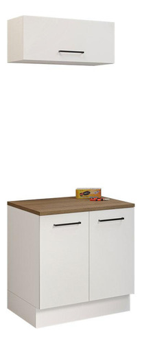 Mueble Modular Integral Almacenamiento Garaje Madesa Color Blanco/marron