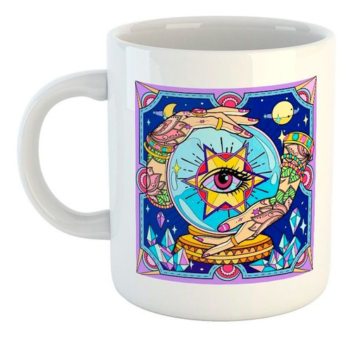 Taza De Ceramica Bola Magica Adivina Simbolo Astrologia