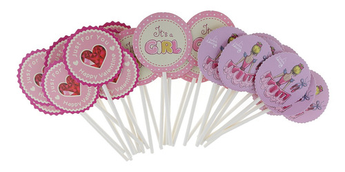 Imagen 2 de 10 de 3x30 Piezas De Decoración Para Tarta De Niña, Cumpleaños,