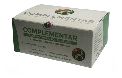 Agulha Acupuntura 0,25x30 Sistêmica Complementar 1000 Un