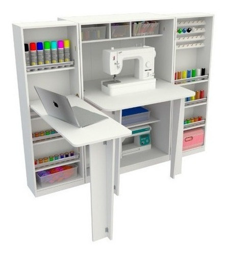 Armário Para Costura Multifuncional Ateliê M2 Mdp Cor Branco