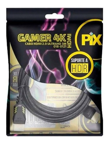 Cabo Hdmi 2.0 Gamer 3m 90 Graus 4k Ultra Hd 3d 19p 3 Metros