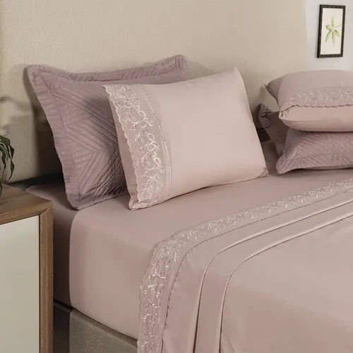 Jogo de Lençol Cama Queen Ponto Palito 400 Fios 03 Peças - Miniatura 2