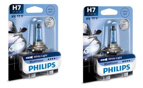 Lampara X2 Phillips H7 12v Efecto Xenón Blue Visión  