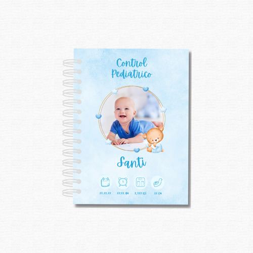 Cuaderno Control Pediátrico Niños Personalizado Celeste (1)