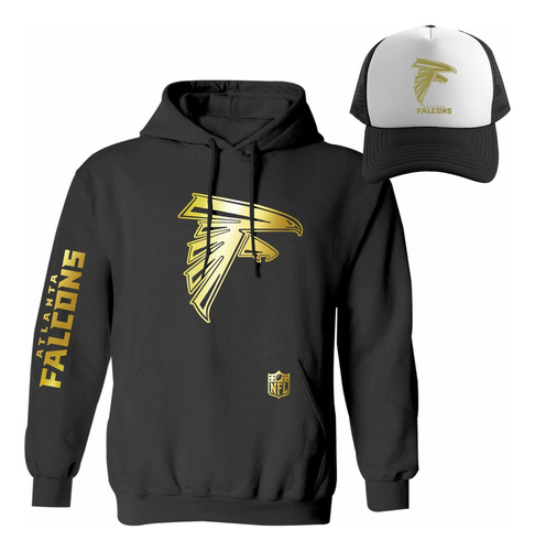 Kit Sudadera + Gorra Estilo Atlanta Falcons Nfl Gold