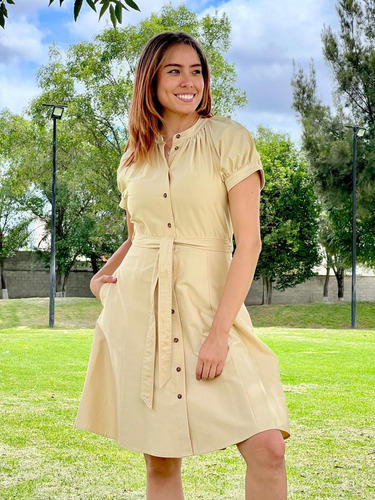Vestido Calvin Klein T6 Circular Con Cinturon