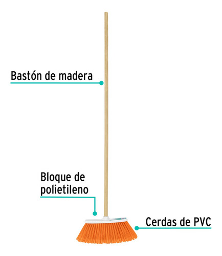 Escoba Klintek (truper) T/cepillo Cerdas Pvc C/mango Madera