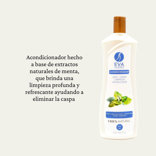 Kit Shampoo Y Acondicionador Anticaspa Eva Essence 1l