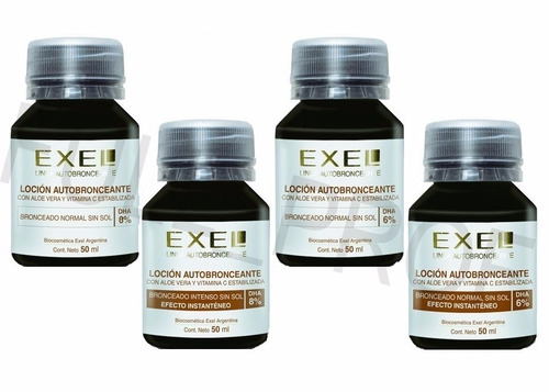 4 Lociones Autobronceantes Exel Dha 6% 8% Con Sin Bronzer