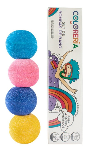 Set X 4 Mini Bomba De Baño Pastilla Espuma Bañera Coloreria