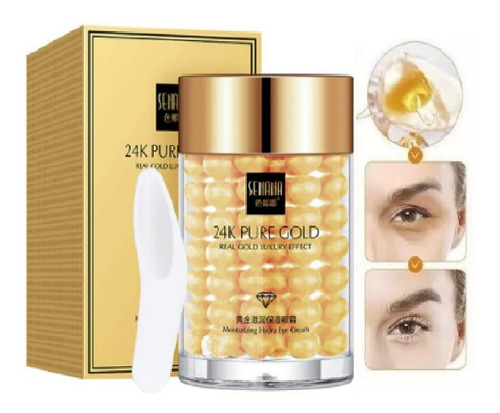 Imagen 1 de 6 de Gel Oro24k Luxury Senana Coreana Perlas Oro Antiojeras