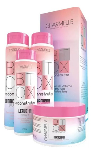 1 Kit Capilar Btox Reconstrutor Com 4 Itens Charmelle