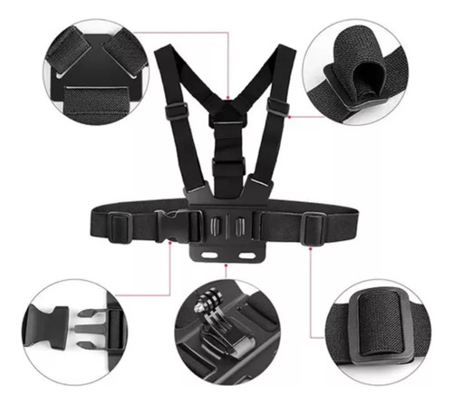 Soporte Celular Ajustable Kit Arnes De Pecho Correa Selfie
