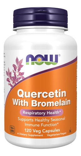 Now Quercetina Con Bromelina 120 Cápsulas Vegetarianas