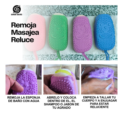 Esponja De Baño Exfoliante De Ducha Cepillo Con Cuerda Spa Rosa