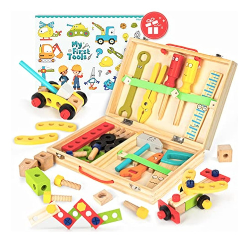 Rundad Juego De Herramientas De Madera Para Niños,